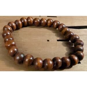 BUNDLE ONLY Vtg .25 inch Beads Beaded Bracelet Stretch Wooden New Old Stock
